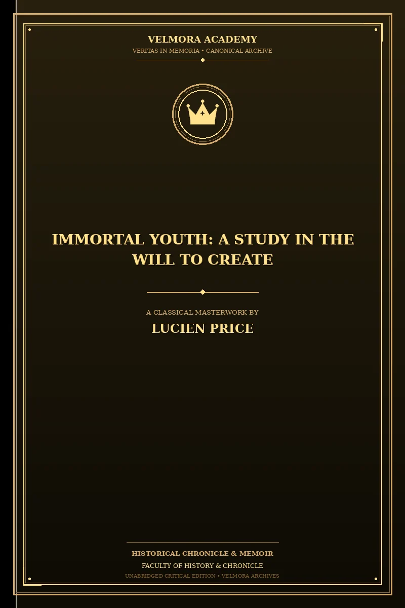 Cover of Immortal Youth: A Study in the Will to Create