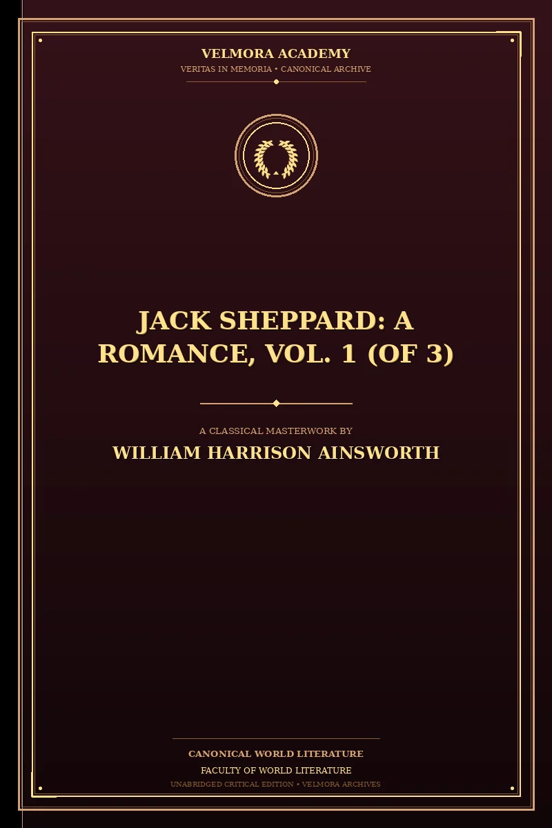 Jack Sheppard: A Romance, Vol. 1 (of 3)