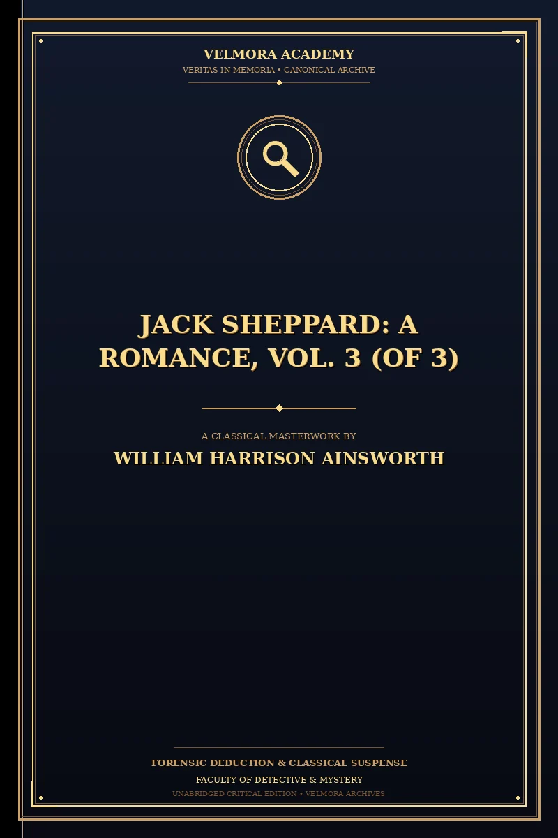 Cover of Jack Sheppard: A Romance, Vol. 3 (of 3)