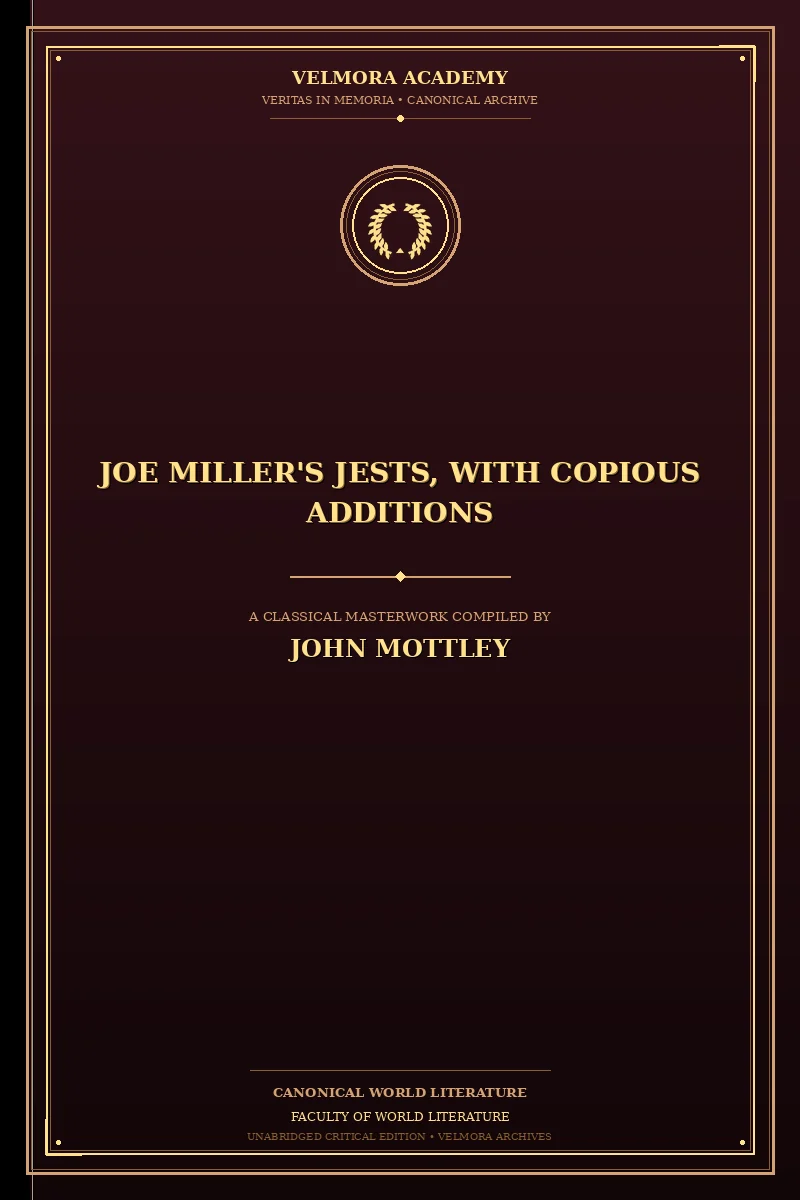 Cover of Joe Miller's Jests, with Copious Additions