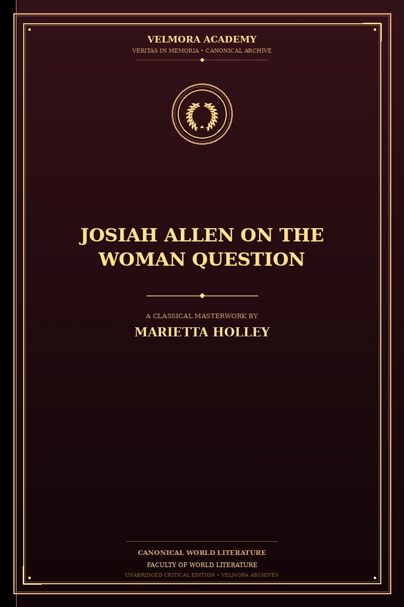 Josiah Allen on the Woman Question