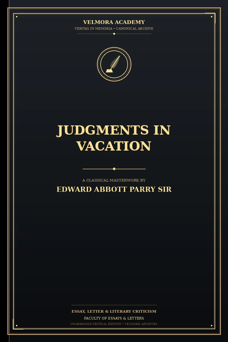 Judgments in Vacation