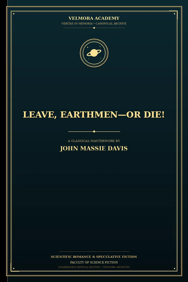 Cover of Leave, Earthmen—Or Die!