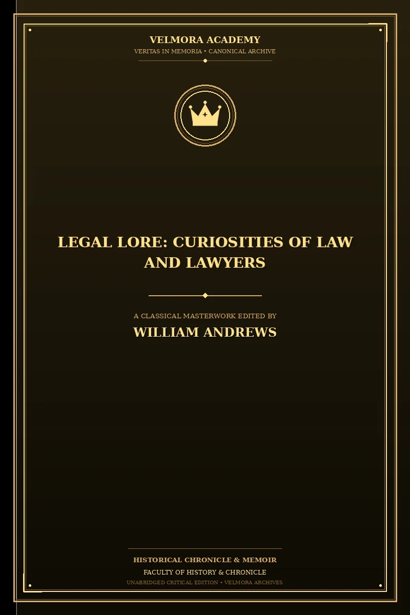 Cover of Legal Lore: Curiosities of Law and Lawyers