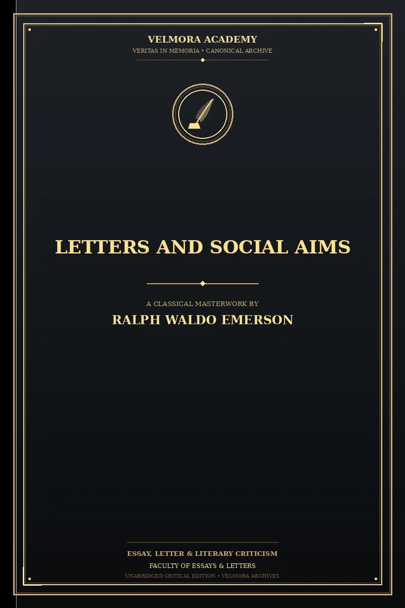 Cover of Letters and social aims