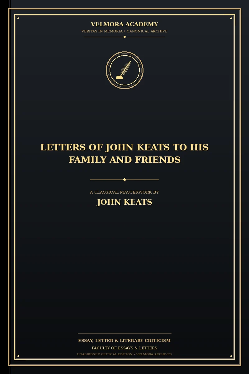 Cover of Letters of John Keats to His Family and Friends