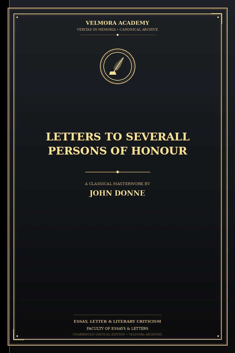 Letters to Severall Persons of Honour