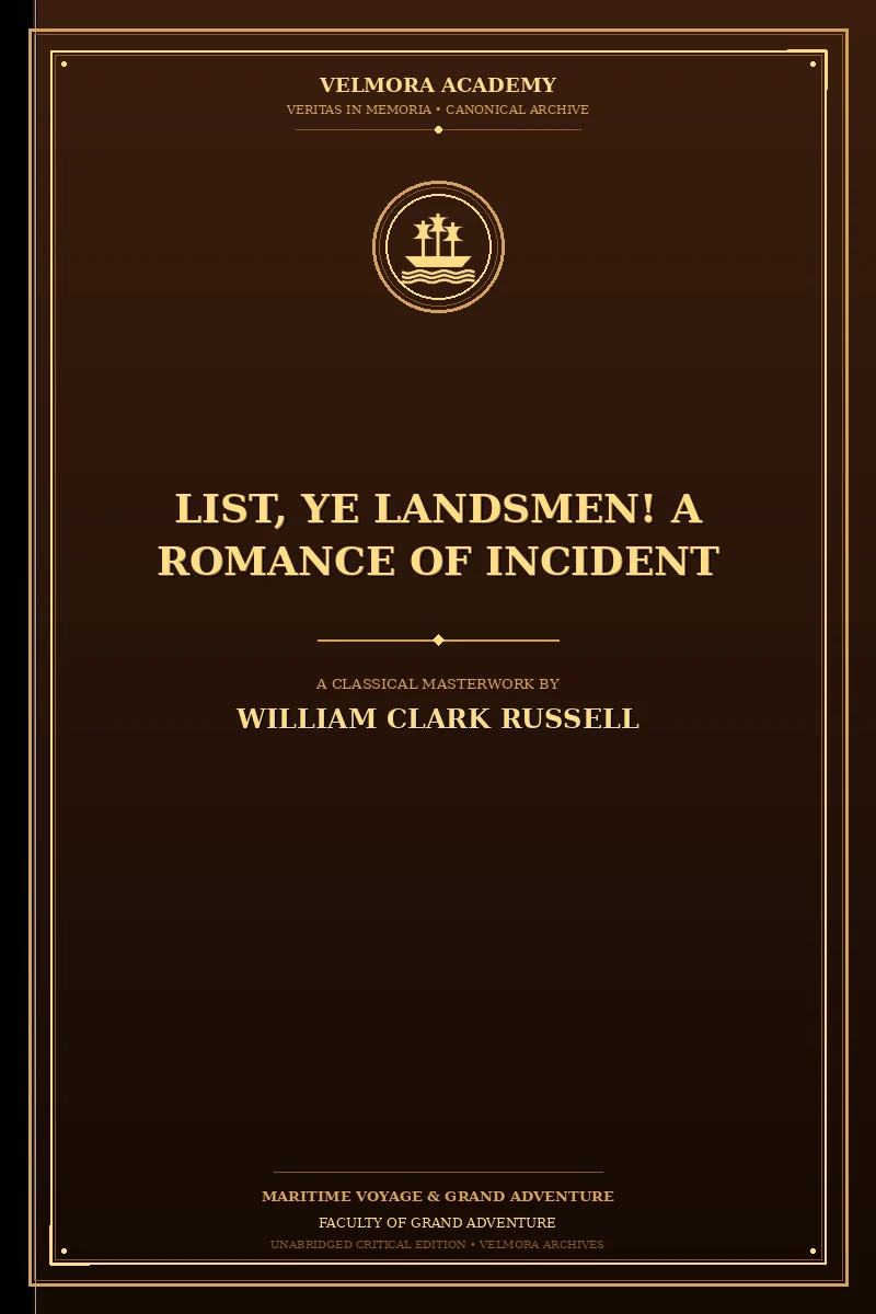 Cover of List, Ye Landsmen! A Romance of Incident