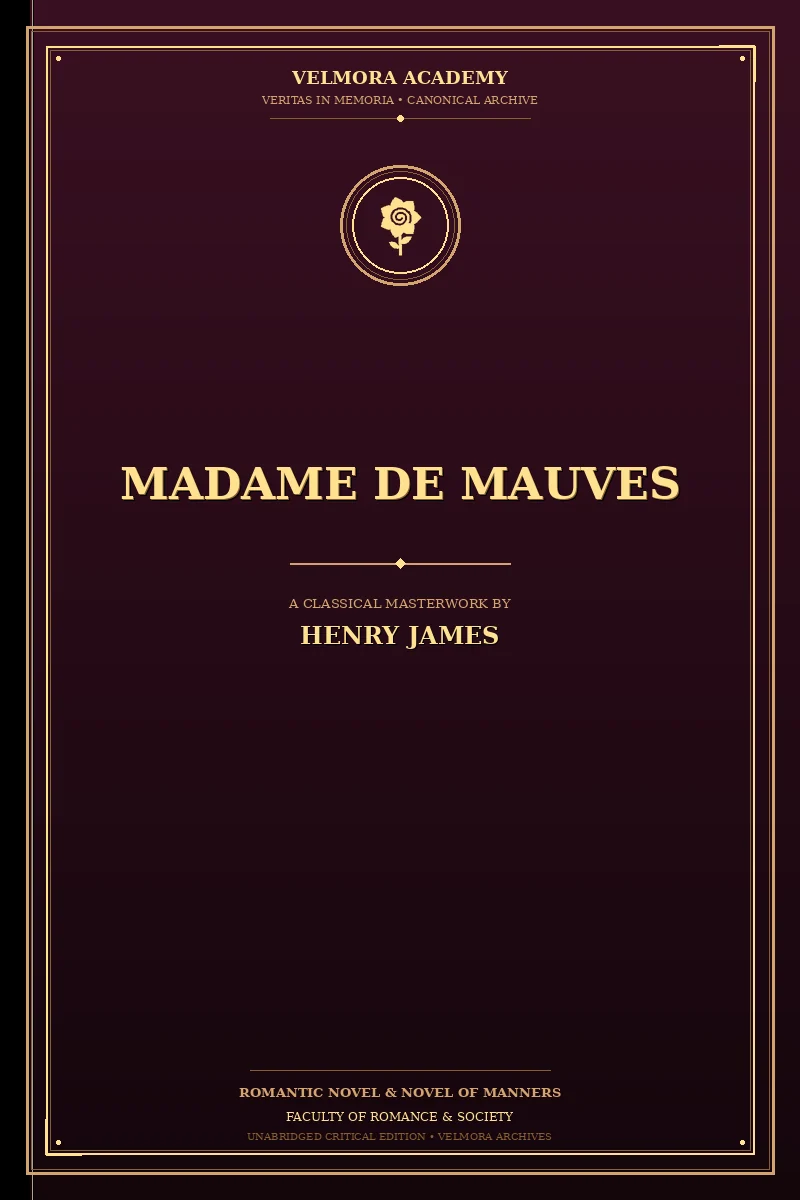 Cover of Madame De Mauves