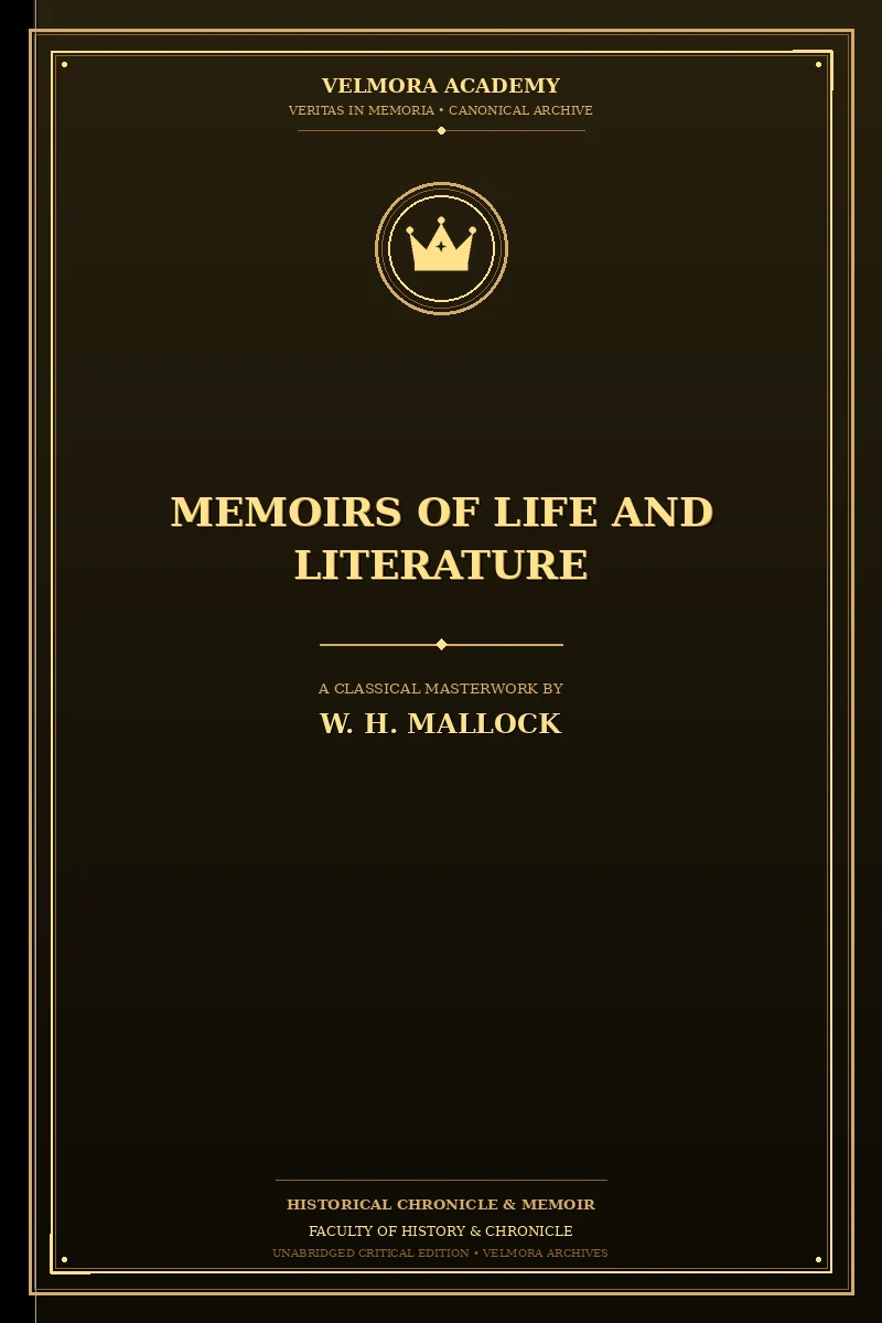 Cover of Memoirs of Life and Literature