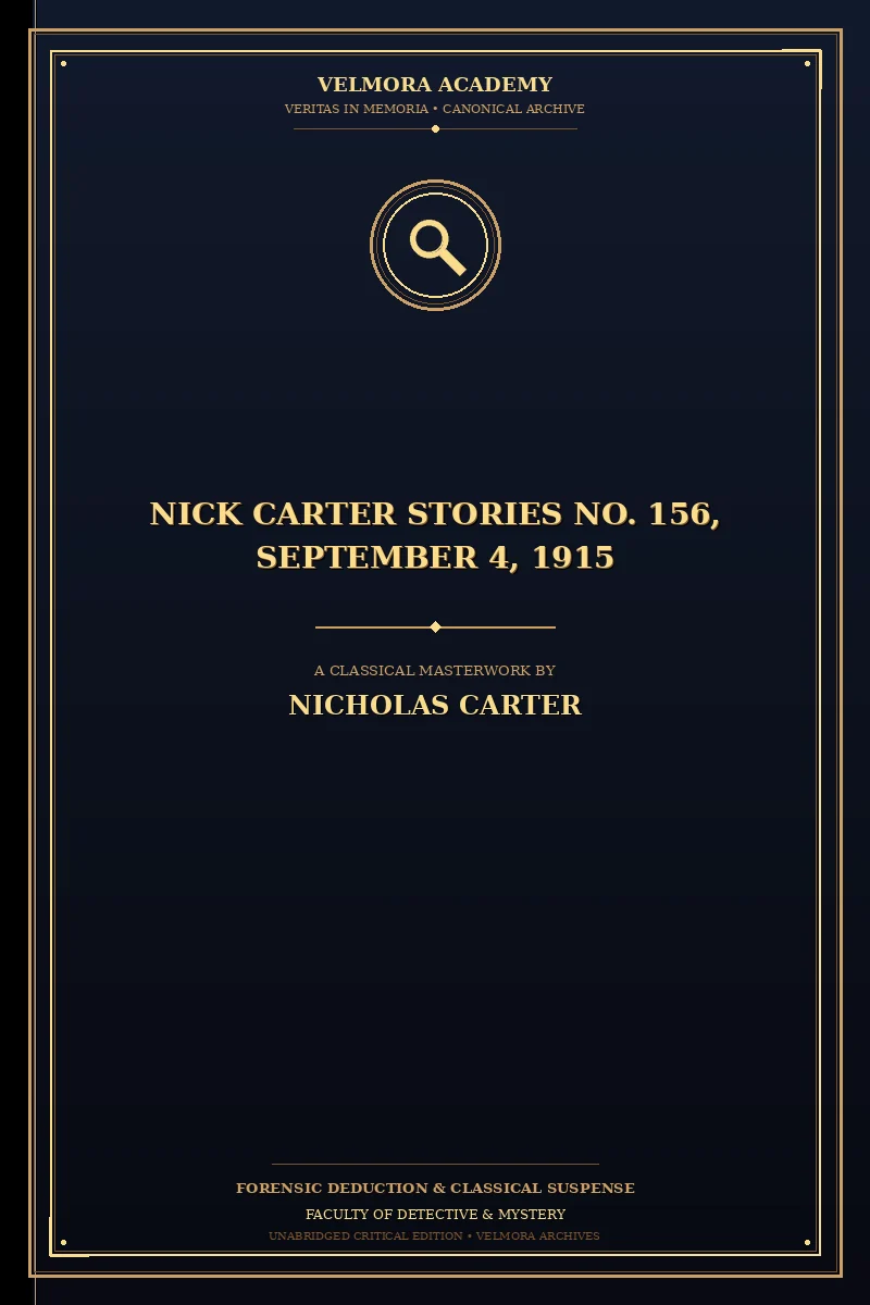 Nick Carter Stories No. 156, September 4, 1915
