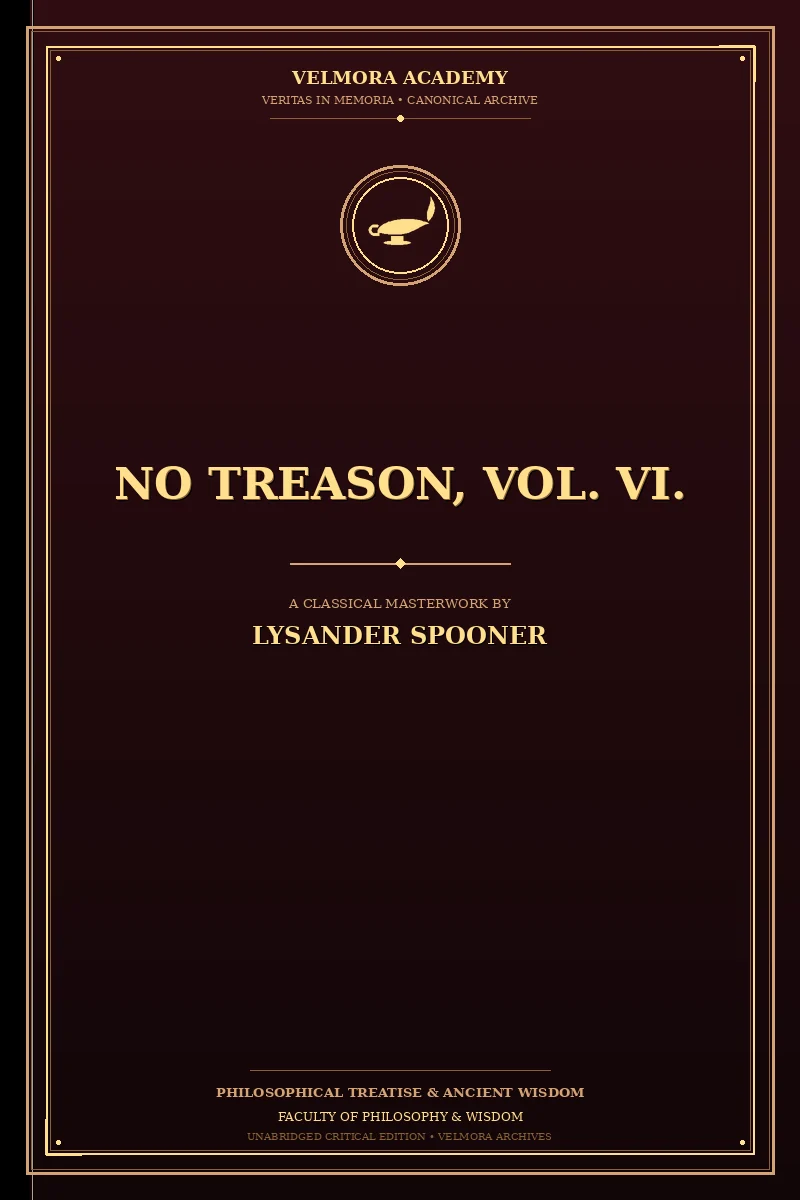 Cover of No Treason, Vol. VI.