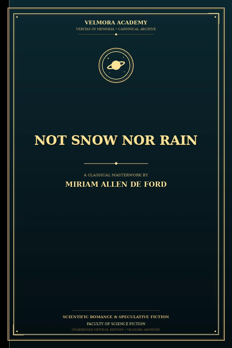 Cover of Not Snow Nor Rain