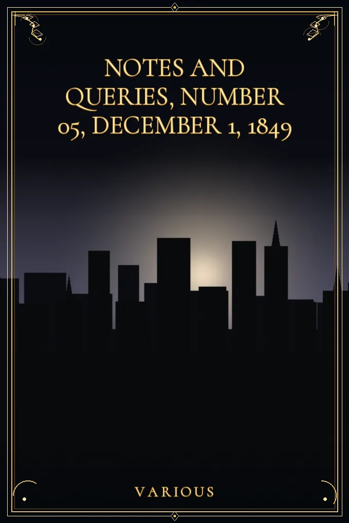 Cover of Notes and Queries, Number 05, December 1, 1849