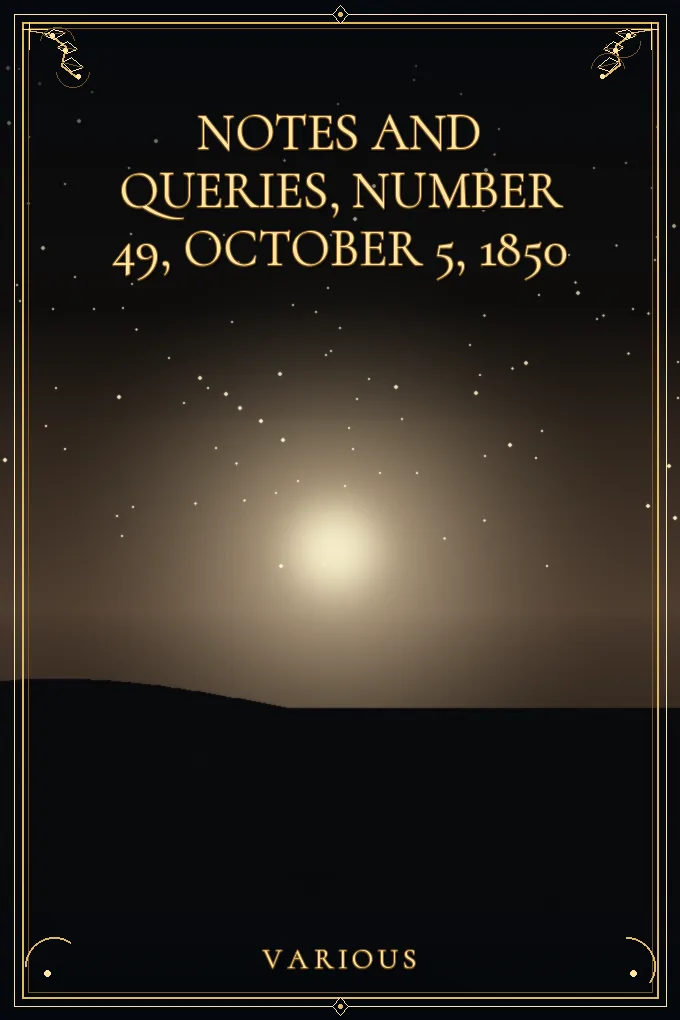 Cover of Notes and Queries, Number 49, October 5, 1850