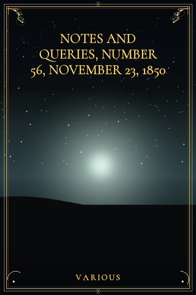 Cover of Notes and Queries, Number 56, November 23, 1850