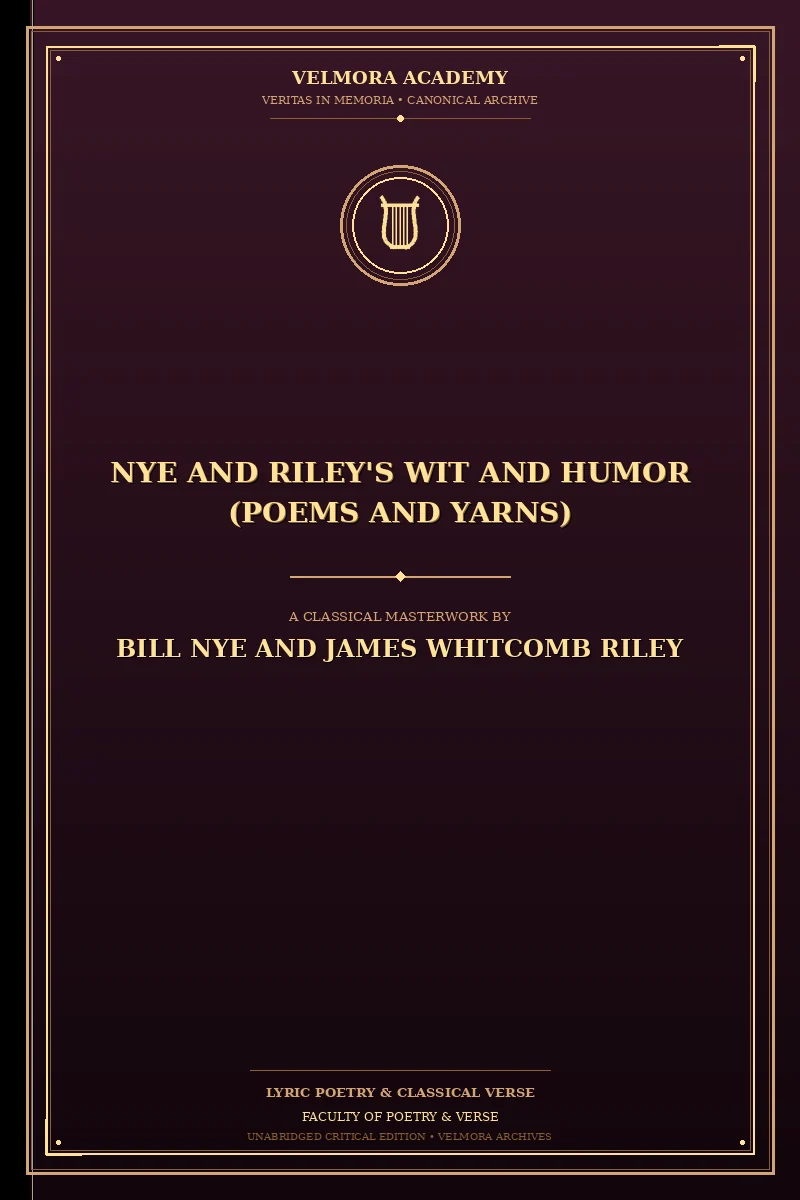 Cover of Nye and Riley's Wit and Humor (Poems and Yarns)