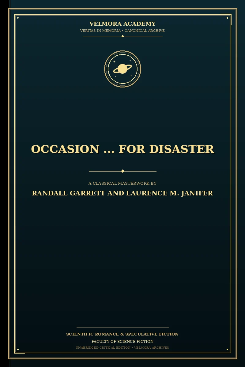 Cover of Occasion ... for Disaster