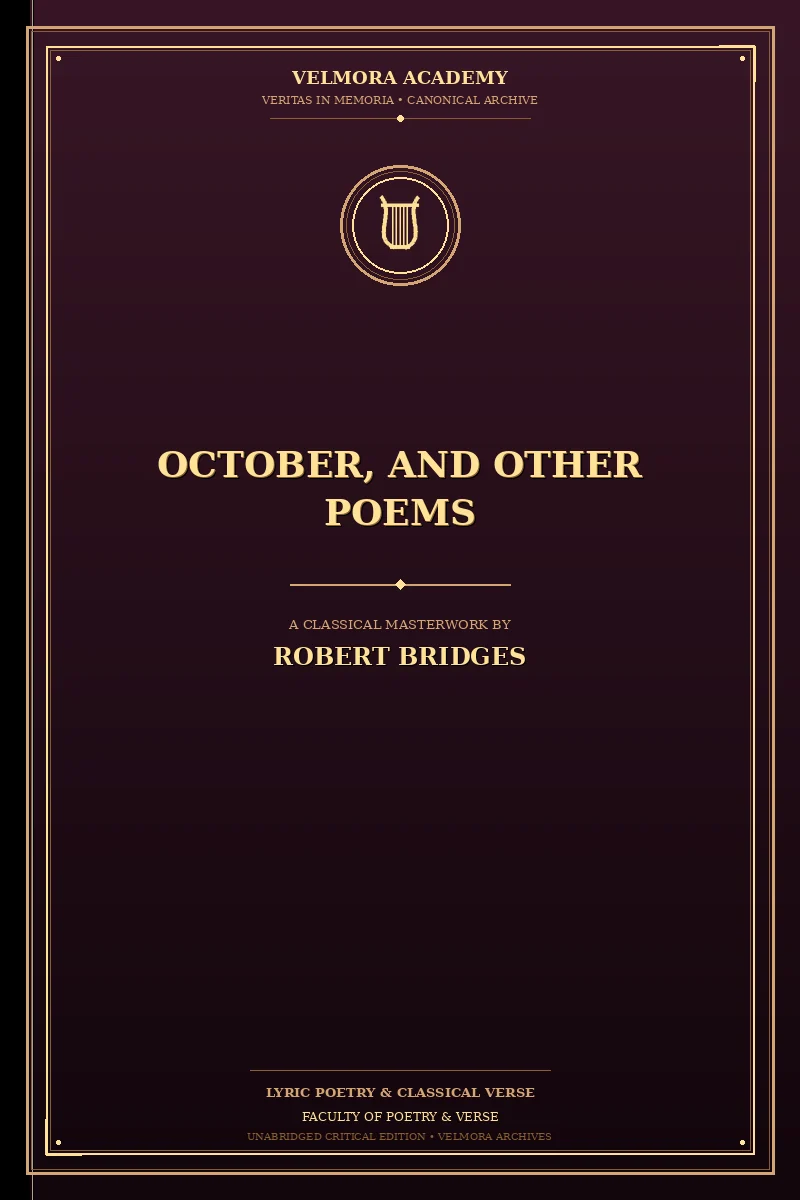 Cover of October, and Other Poems