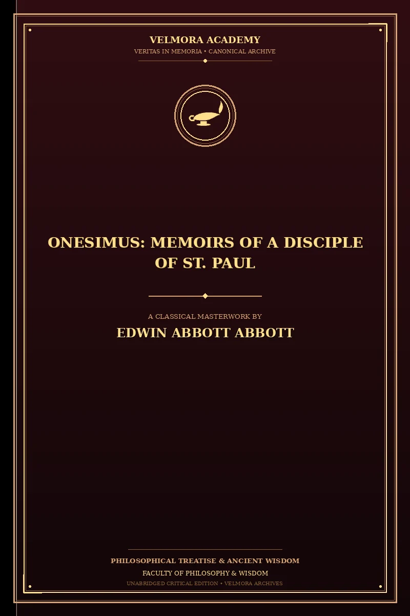 Onesimus: Memoirs of a Disciple of St. Paul