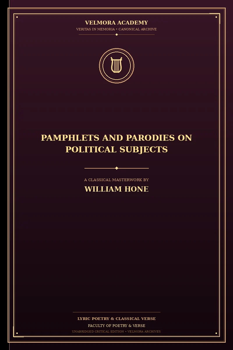 Cover of Pamphlets and Parodies on Political Subjects