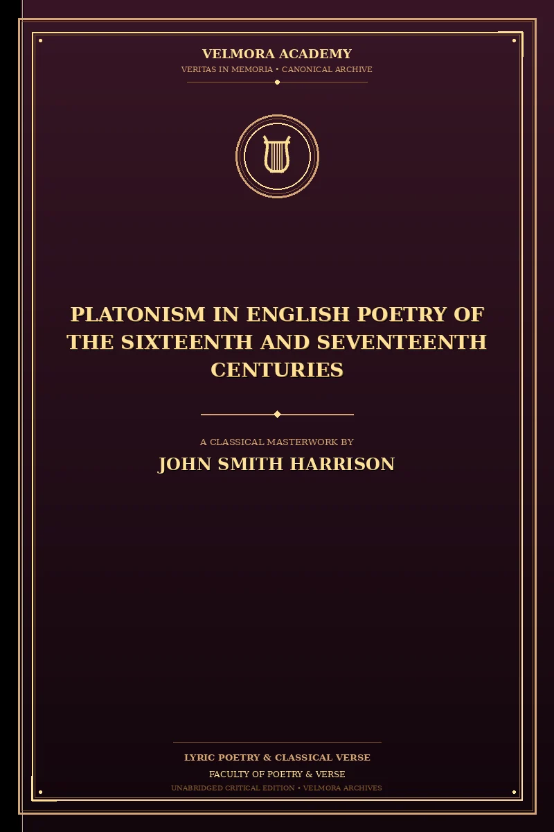 Cover of Platonism in English poetry of the sixteenth and seventeenth centuries