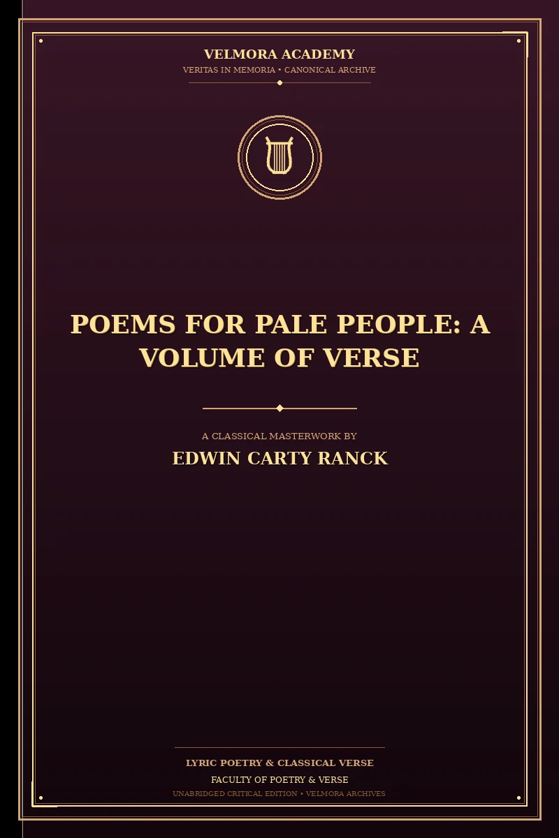 Cover of Poems for Pale People: A Volume of Verse
