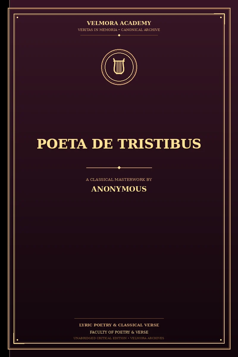 Cover of Poeta de Tristibus