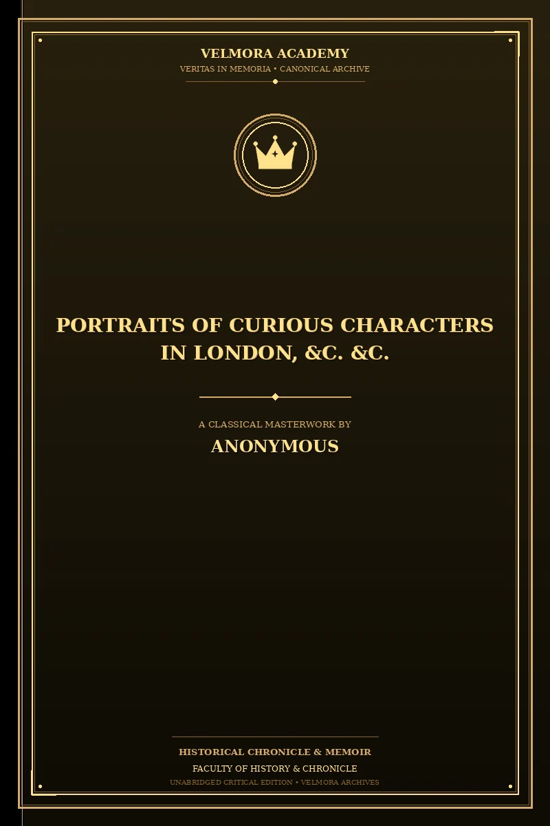 Cover of Portraits of Curious Characters in London, &C. &C.