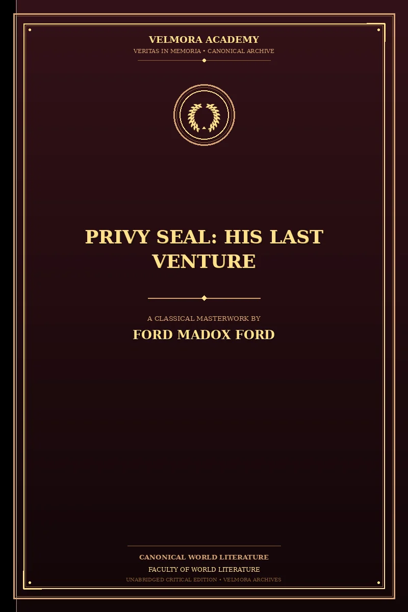 Cover of Privy Seal: His Last Venture