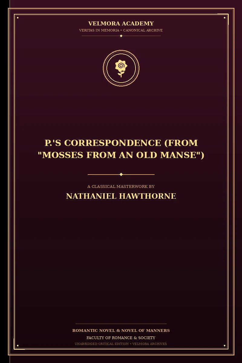 Cover of P.'s Correspondence (From "Mosses from an Old Manse")