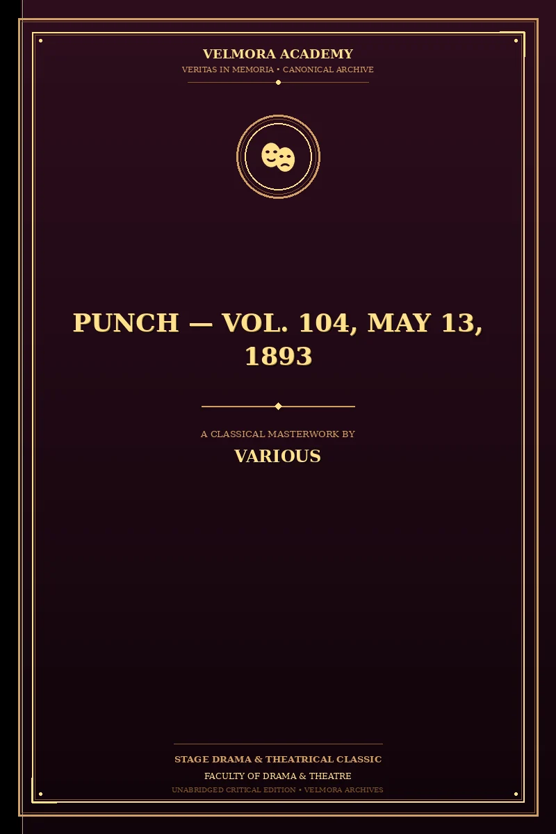 Cover of Punch — Vol. 104, May 13, 1893