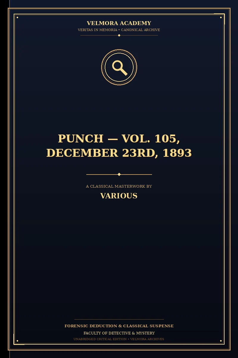 Cover of Punch — Vol. 105, December 23rd, 1893