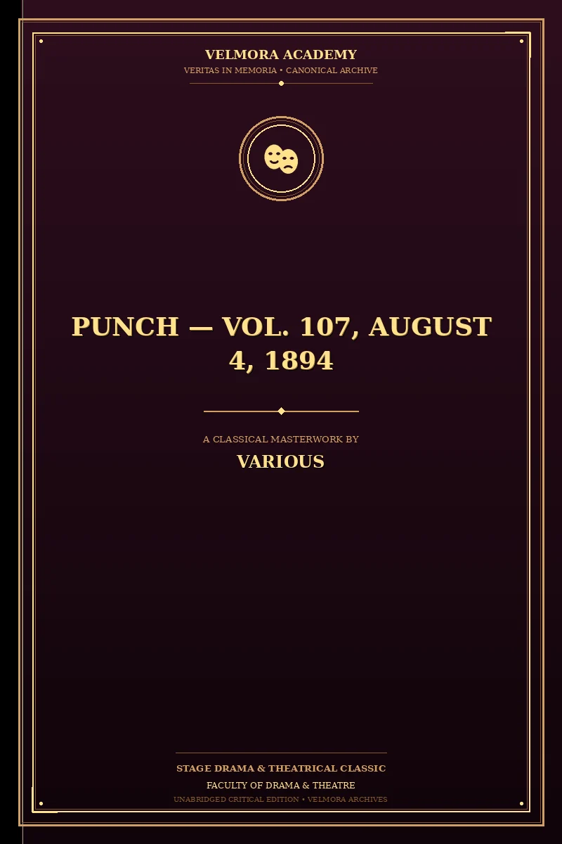 Cover of Punch — Vol. 107, August 4, 1894