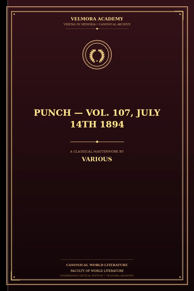 Cover of Punch — Vol. 107, July 14th 1894