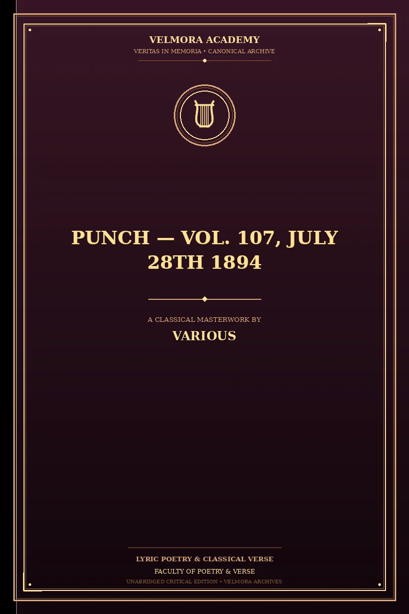 Cover of Punch — Vol. 107, July 28th 1894