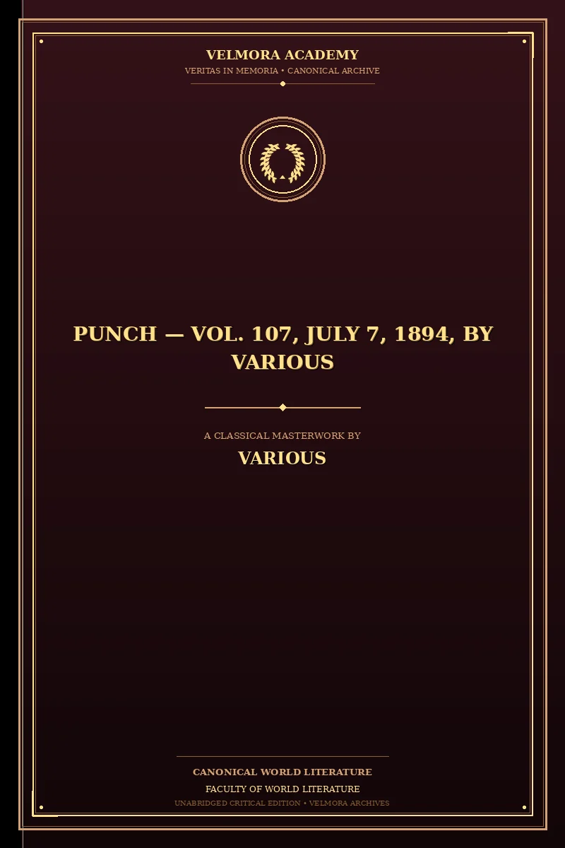 Cover of Punch — Vol. 107, July 7, 1894, by Various
