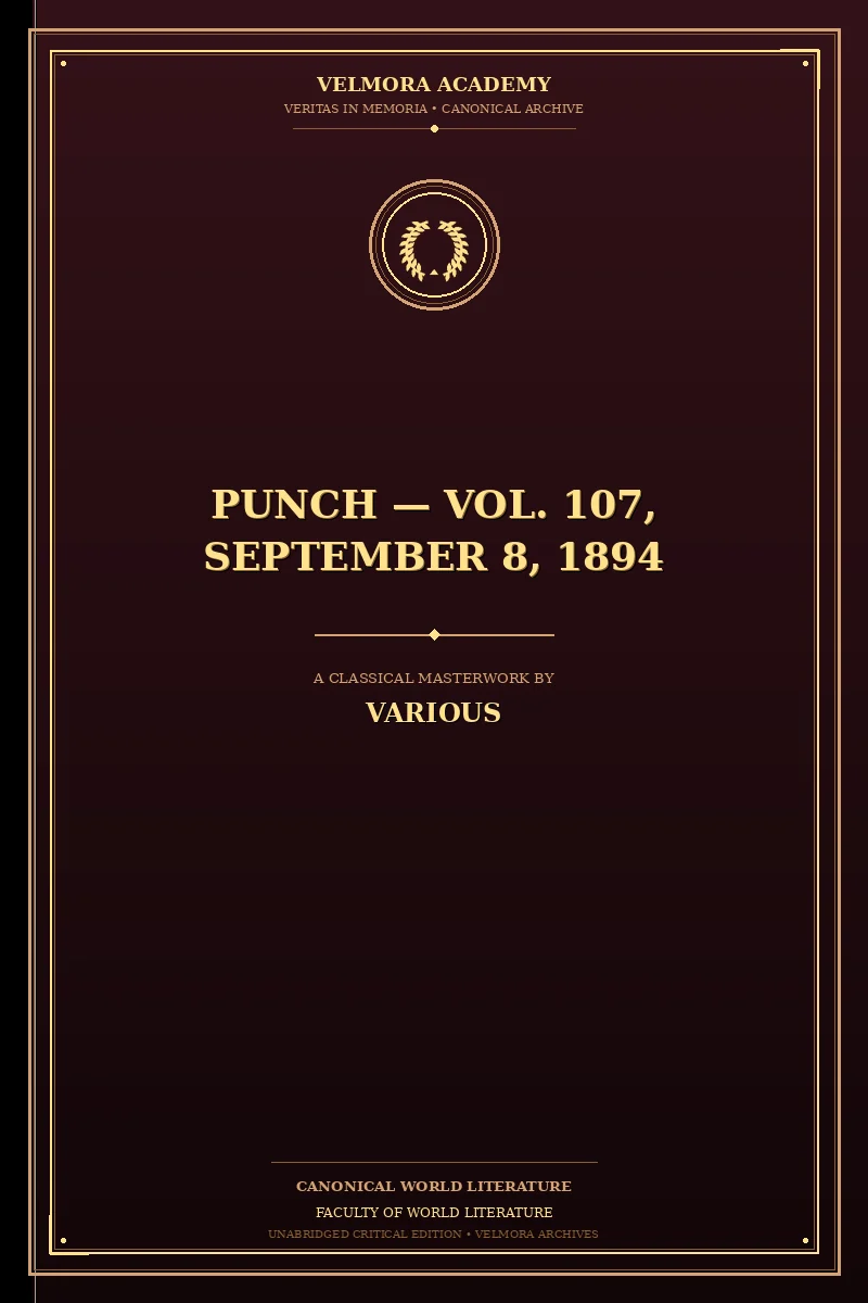 Cover of Punch — Vol. 107, September 8, 1894
