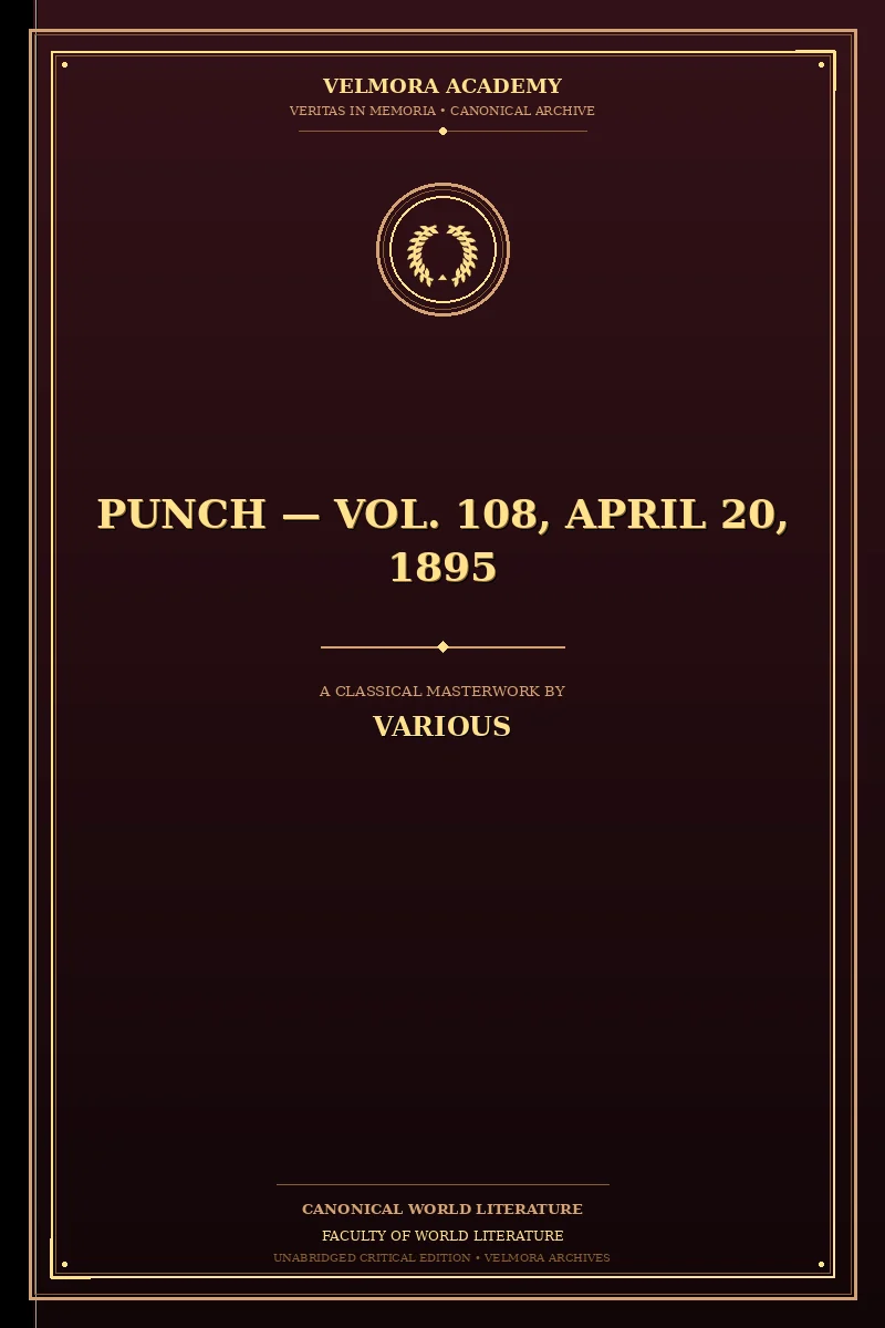 Cover of Punch — Vol. 108, April 20, 1895