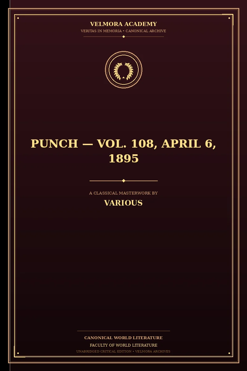 Cover of Punch — Vol. 108, April 6, 1895