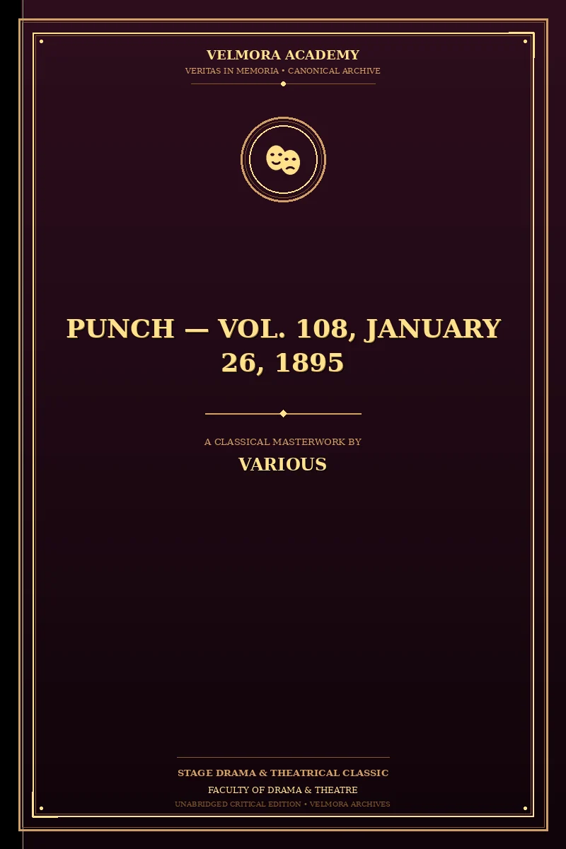 Cover of Punch — Vol. 108, January 26, 1895