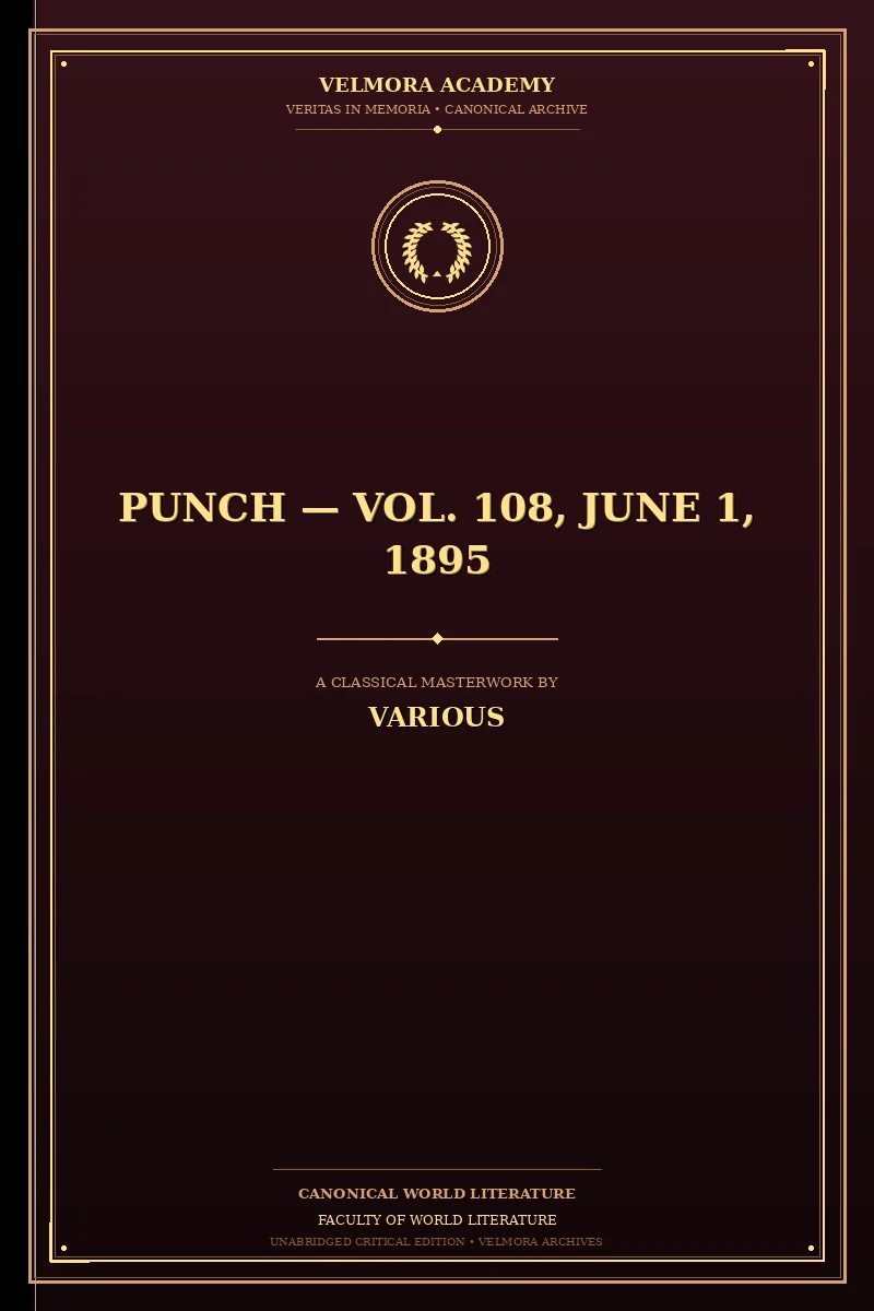 Cover of Punch — Vol. 108, June 1, 1895