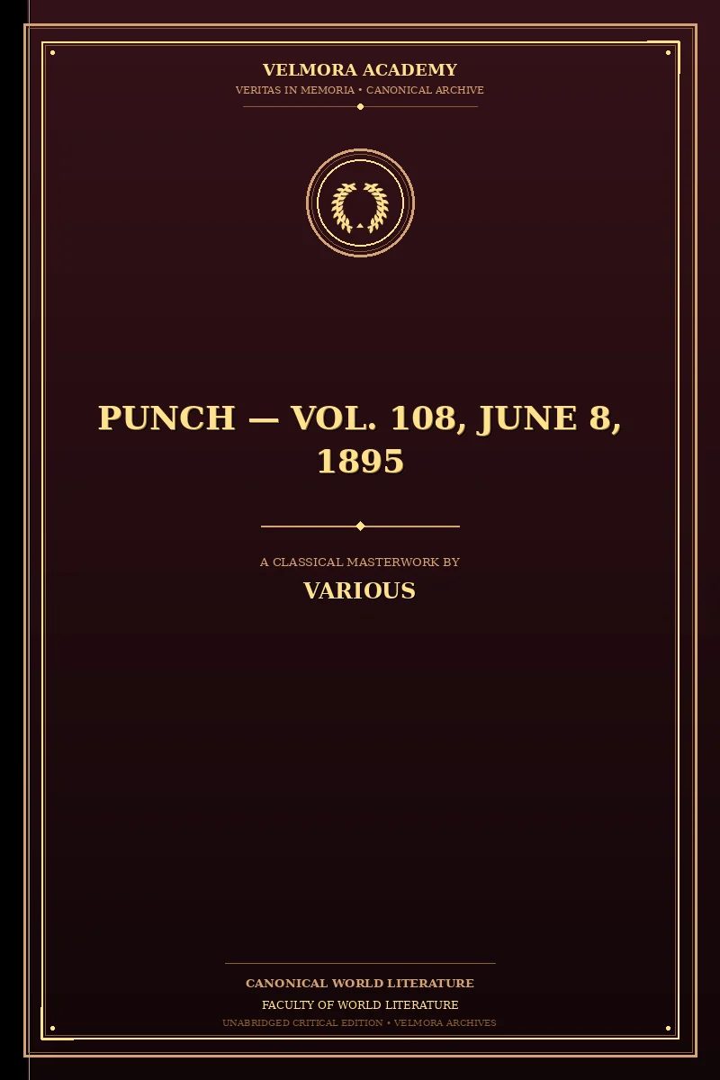 Cover of Punch — Vol. 108, June 8, 1895