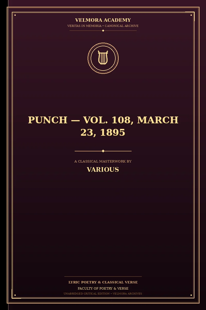 Cover of Punch — Vol. 108, March 23, 1895