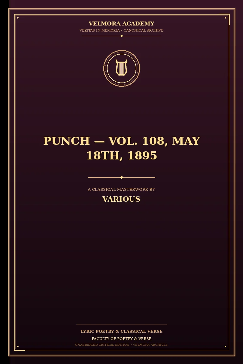 Cover of Punch — Vol. 108, May 18th, 1895