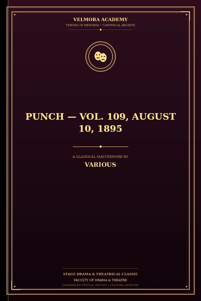 Cover of Punch — Vol. 109, August 10, 1895