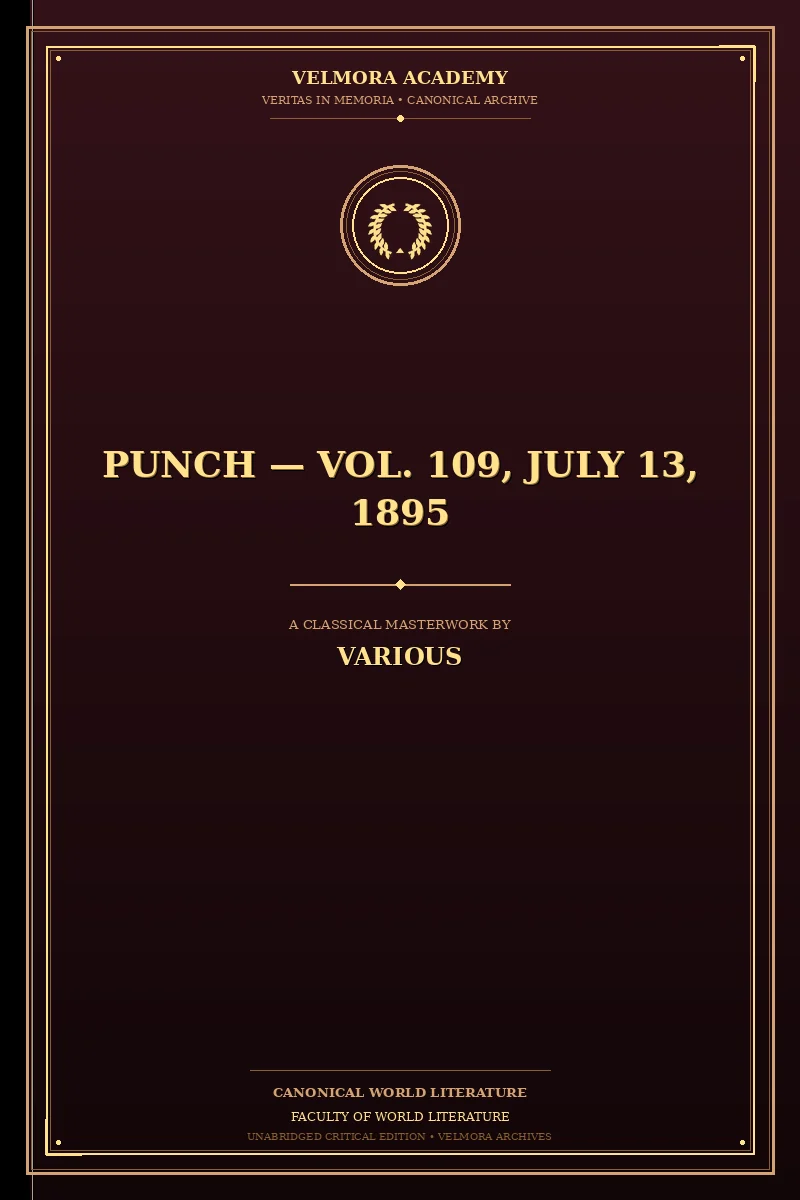 Cover of Punch — Vol. 109, July 13, 1895