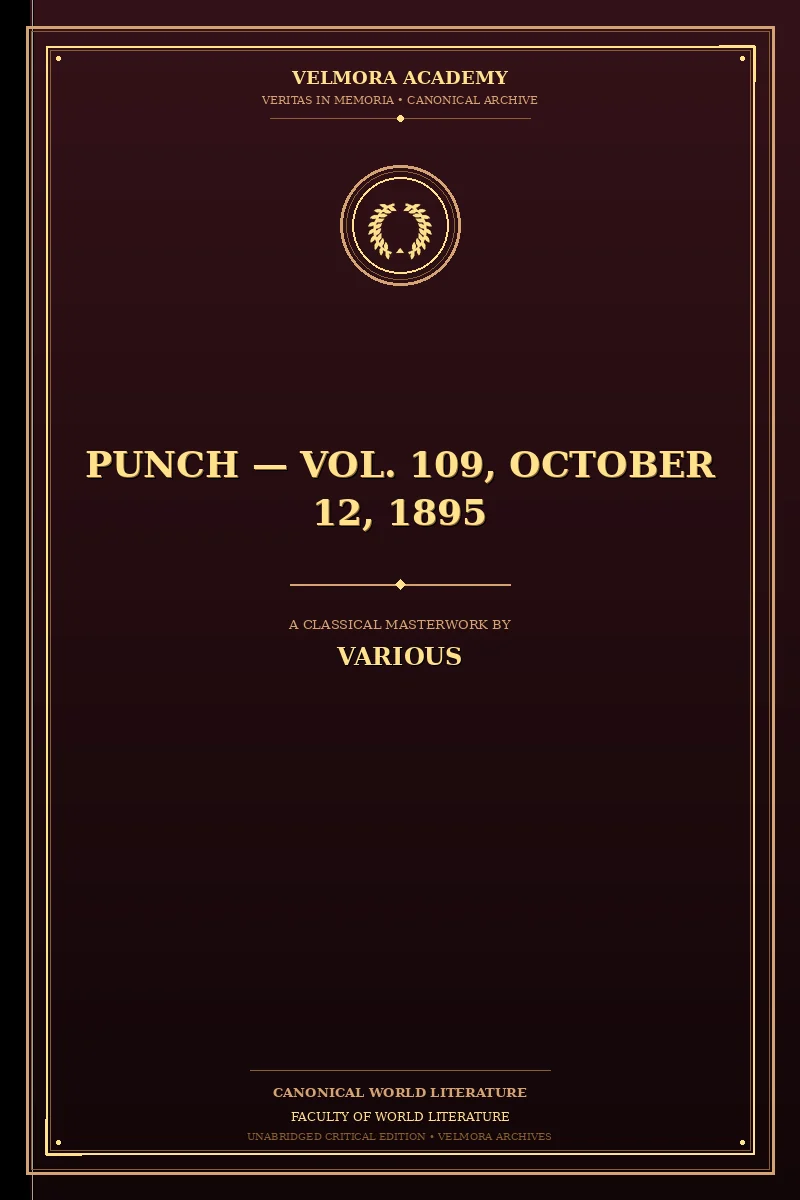 Cover of Punch — Vol. 109, October 12, 1895