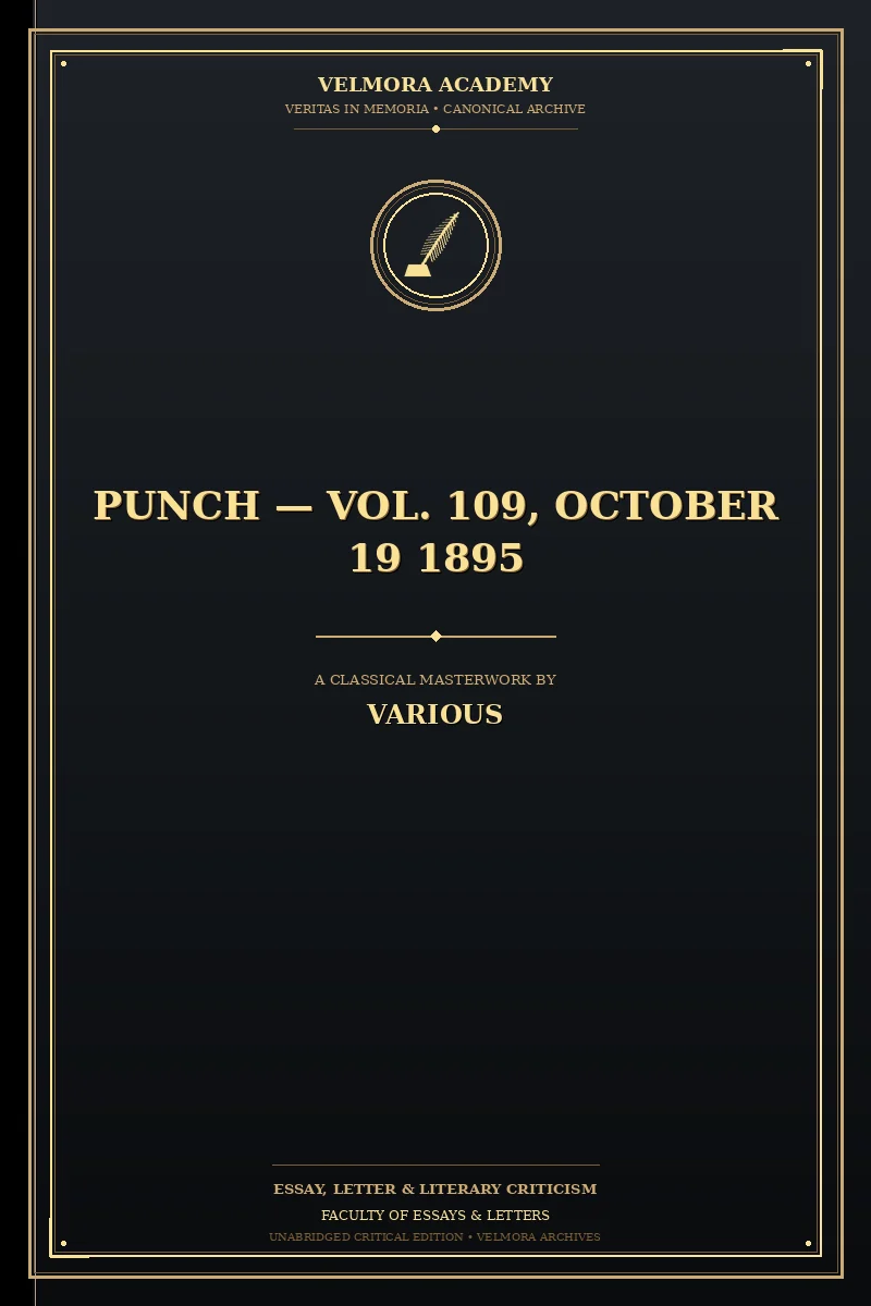 Cover of Punch — Vol. 109, October 19 1895