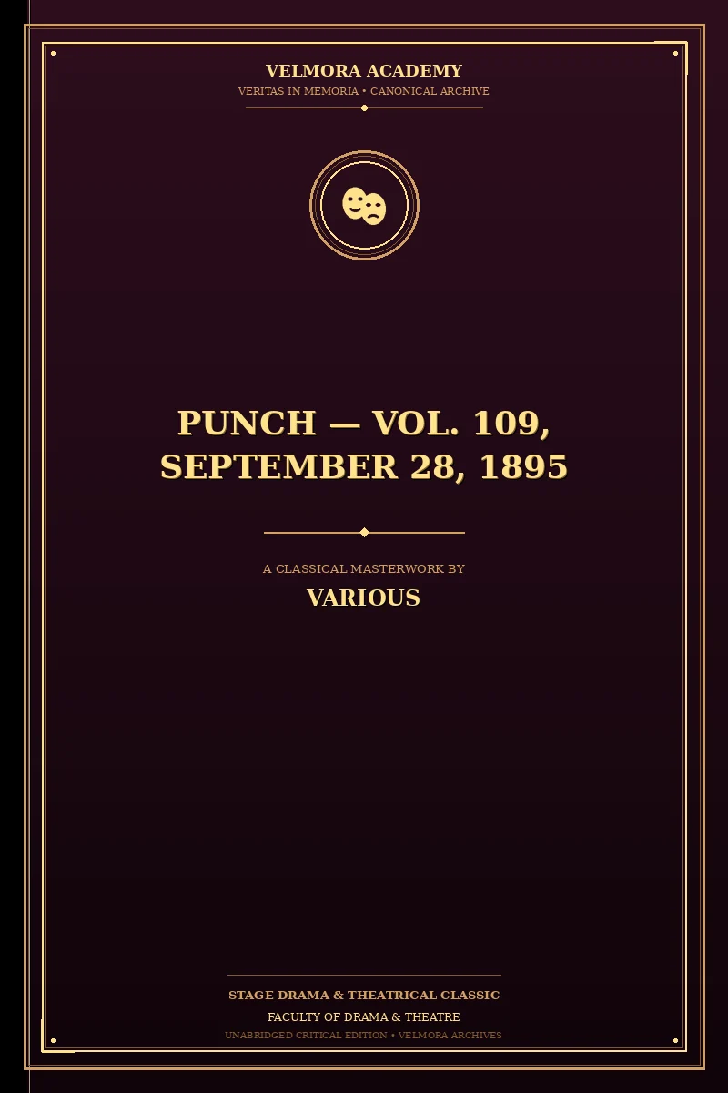 Cover of Punch — Vol. 109, September 28, 1895